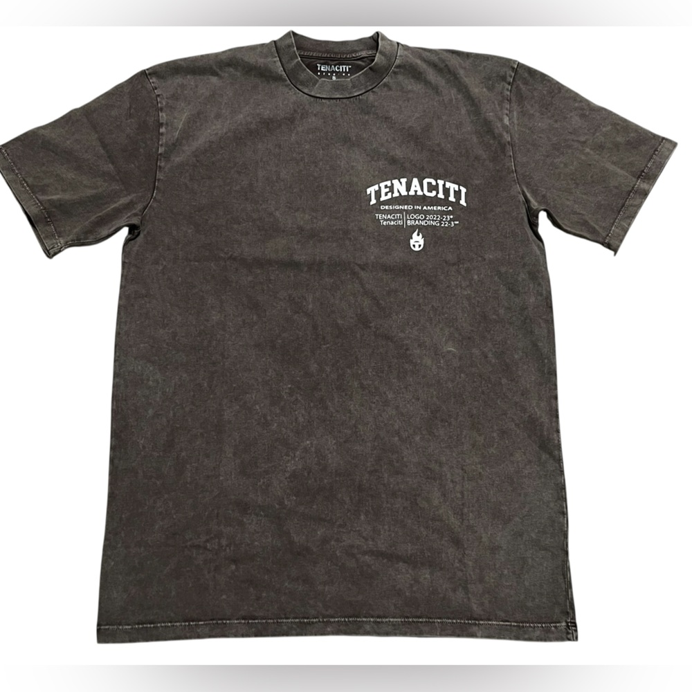 Tenaciti‎ Studios men’s Signature graphic Tee shirt distressed brown size small